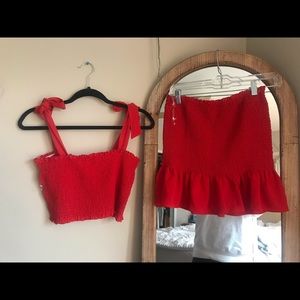 Red Two piece set